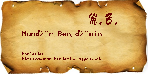 Munár Benjámin névjegykártya